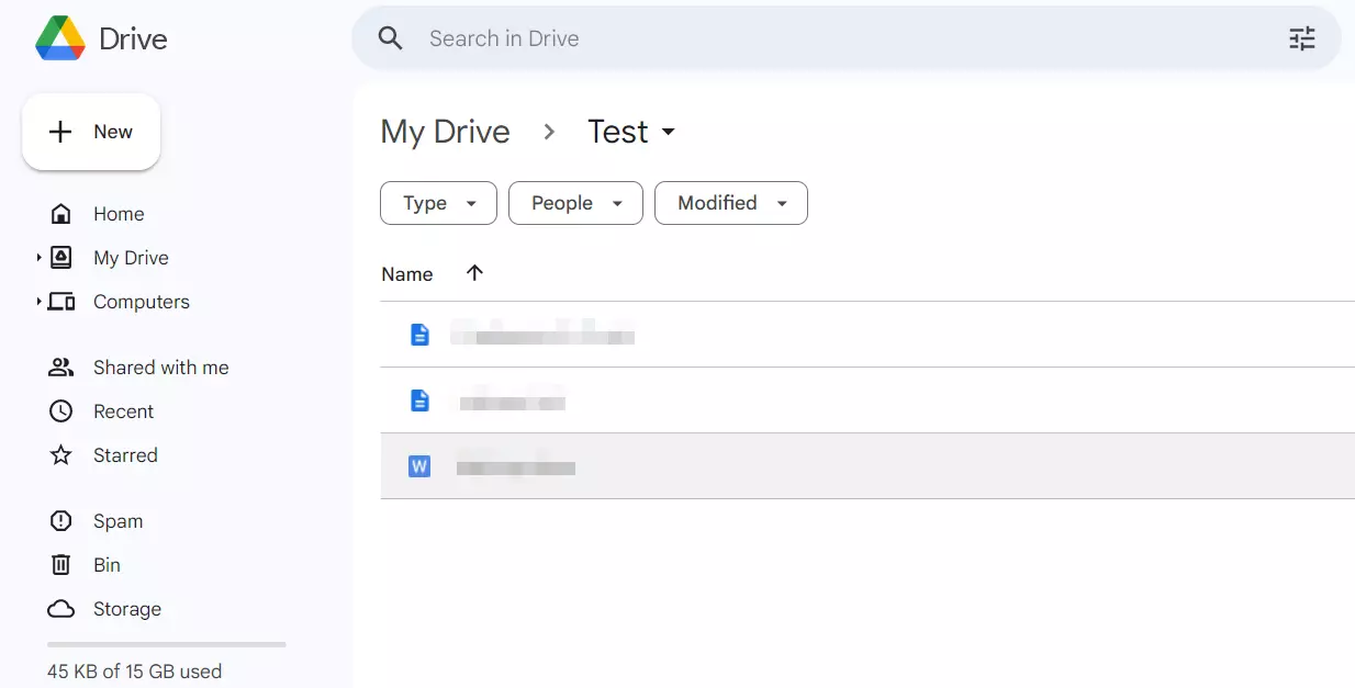 Image: Google Drive web application
