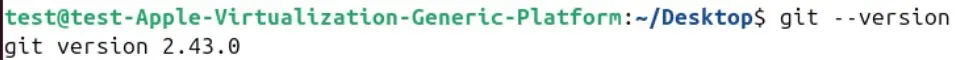 Image: Git version displayed in the terminal