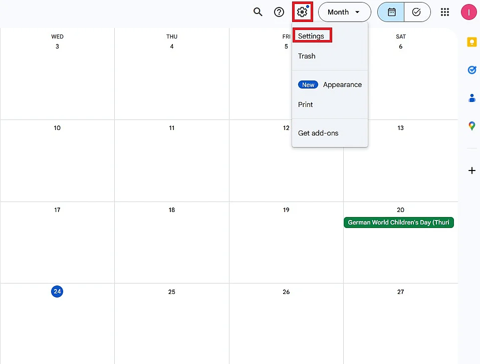 Image: Import ICS file in Google Calendar