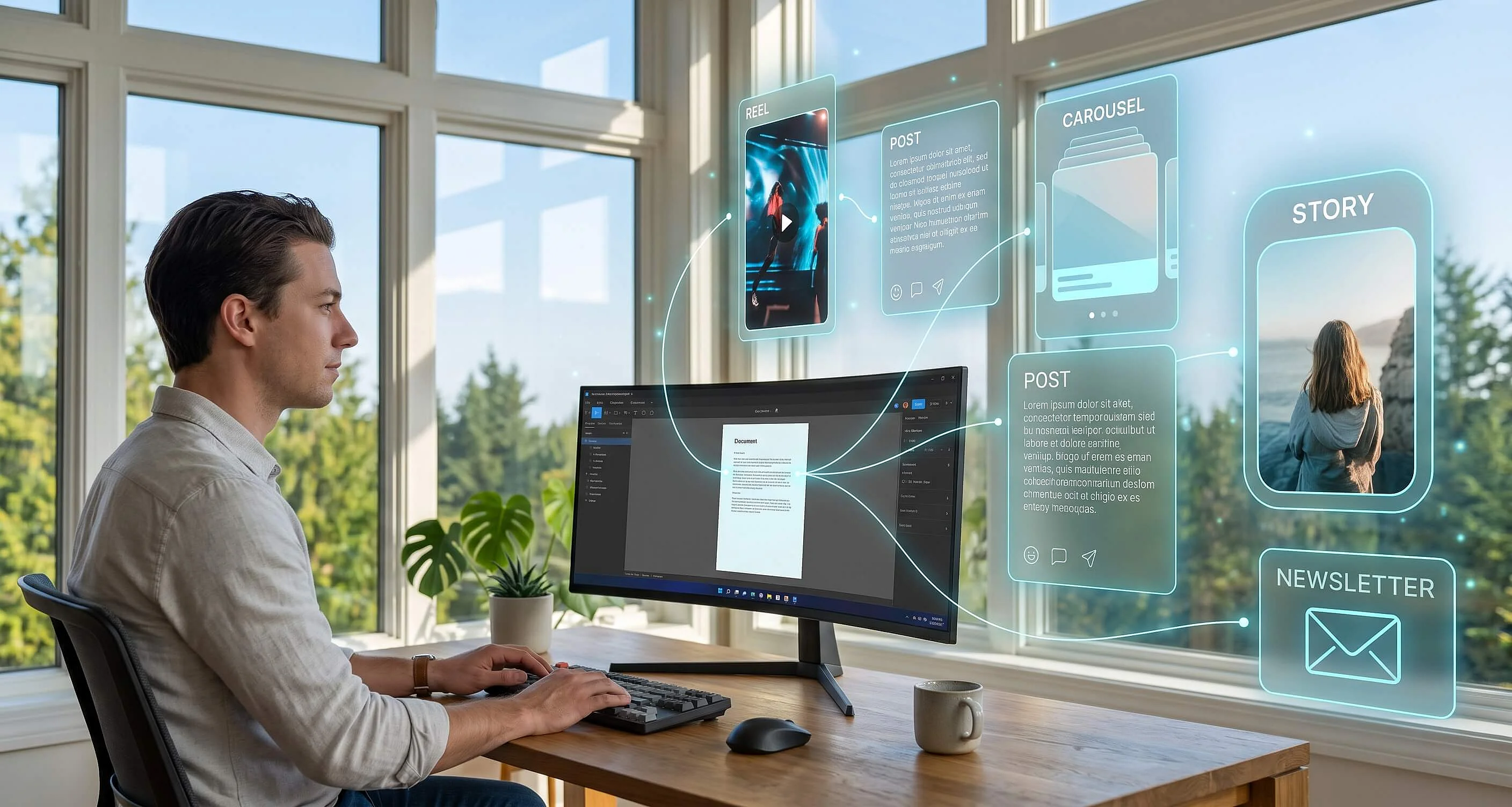 Image: How can you create content with AI for a multi-channel workflow?