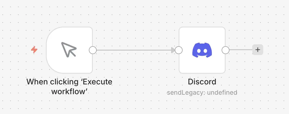Image: Minimal workflow with Discord in n8n