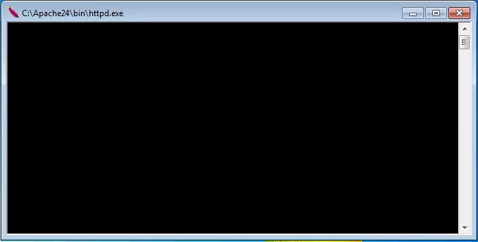 Apache web server command-line window Image: Apache web server command-line window