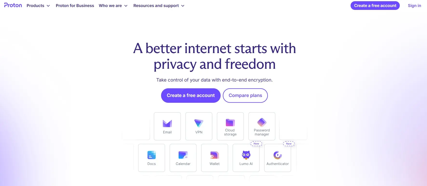 Proton Mail website Image: Proton Mail website