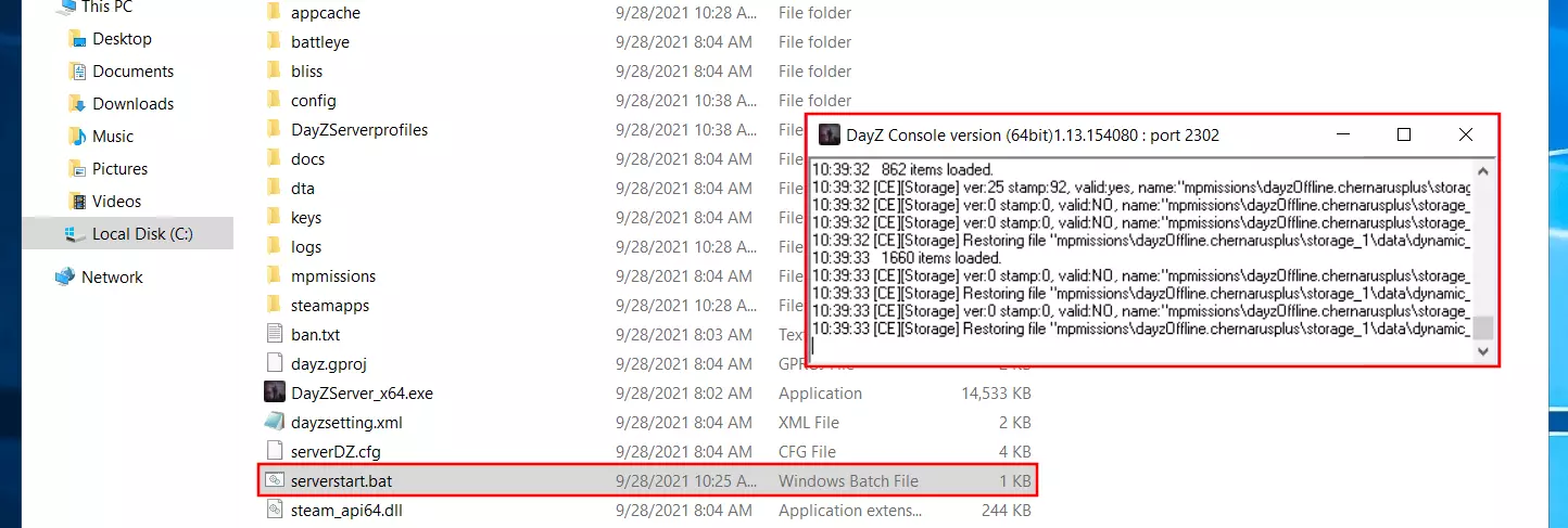 DayZ Server: Batch file and DayZ Console Image: DayZ Server: Batch file and DayZ Console