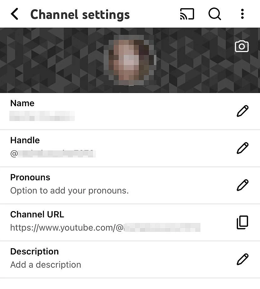 YouTube app: change channel name and description Image: YouTube app: change channel name and description