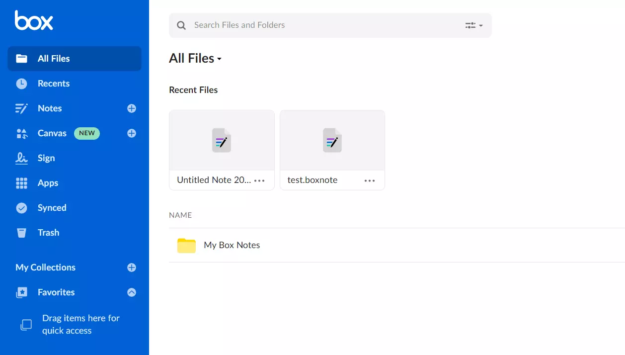Image: User interface of the Dropbox alternative Box