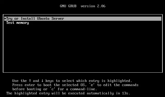 Image: GNU GRUB bootloader window