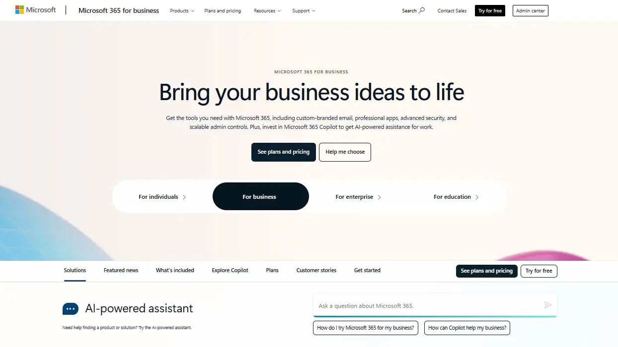 Microsoft 365 for business Image: Microsoft 365 for business