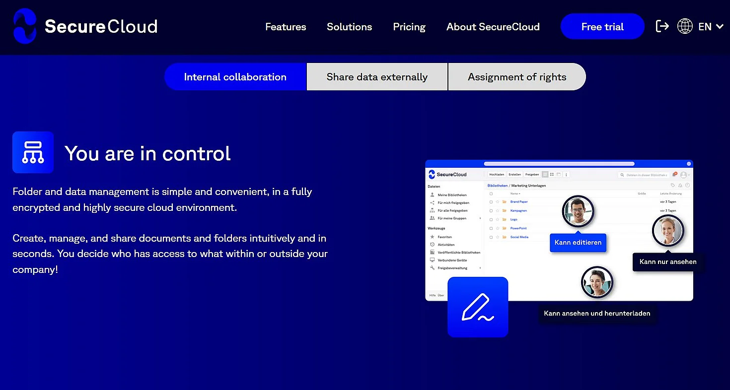 Image: SecureCloud: website screenshot