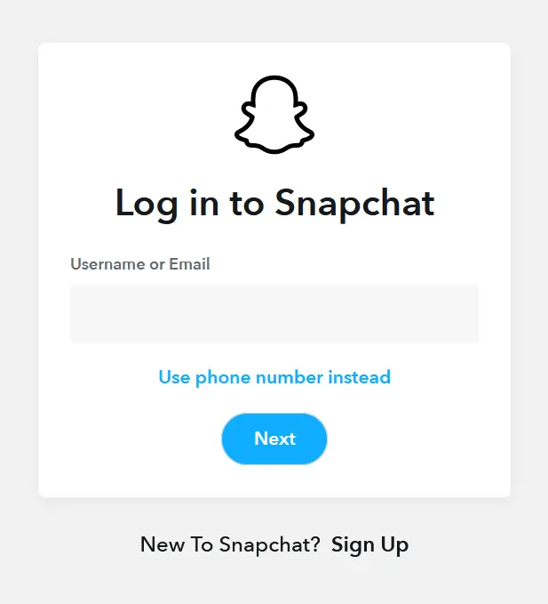 Image: Snapchat browser login