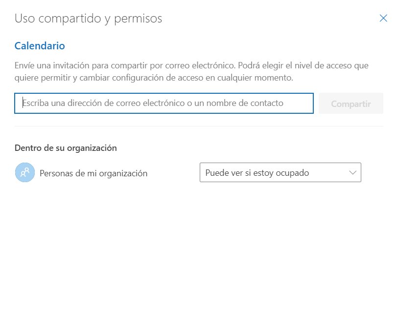 Outlook Web: Ajustes para compartir un calendario Outlook Web: Ajustes para compartir un calendario