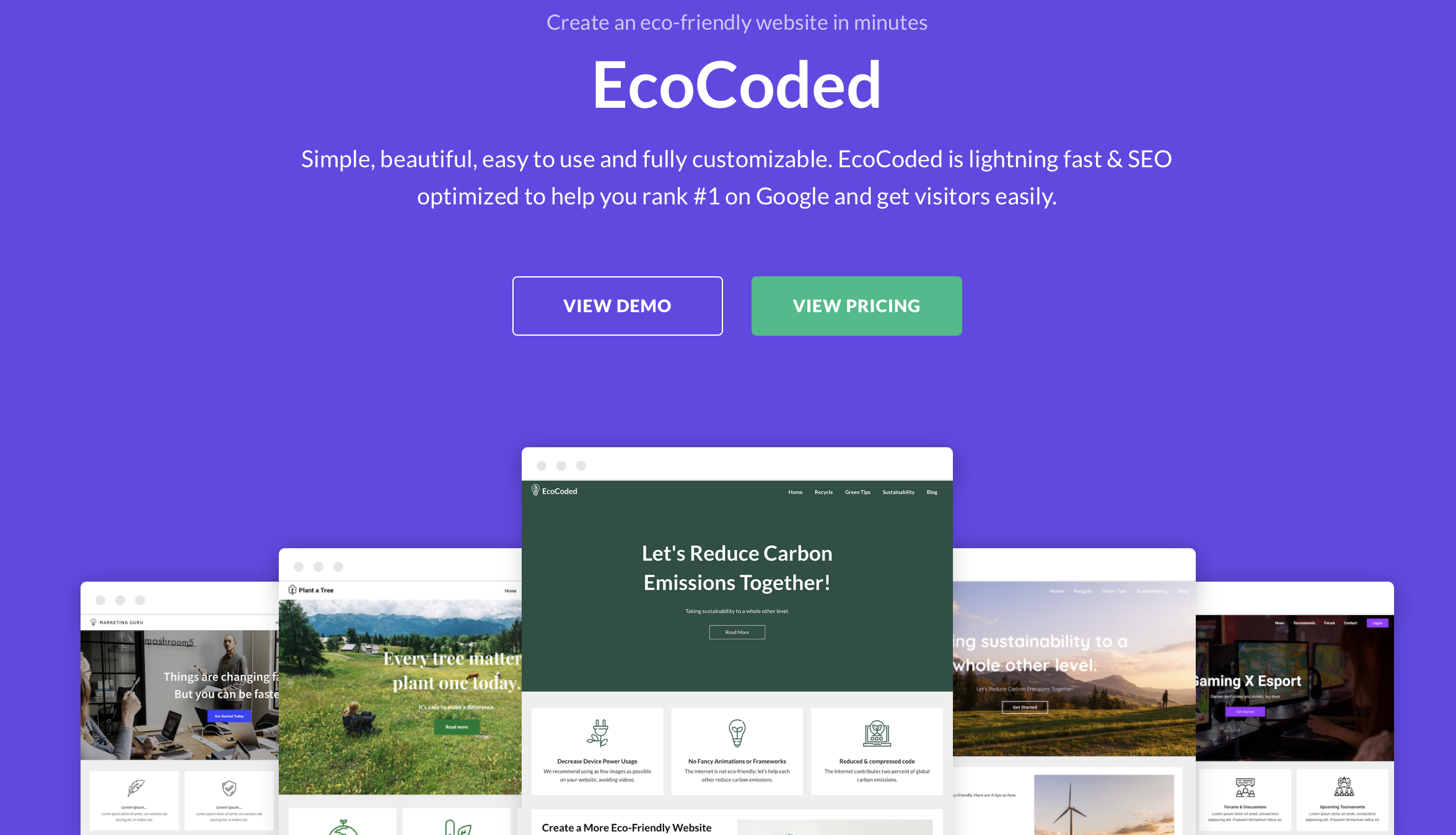 Plantilla EcoCoded de WordPress hecha por SuperbThemes Imagen: Plantilla EcoCoded de WordPress hecha por SuperbThemes