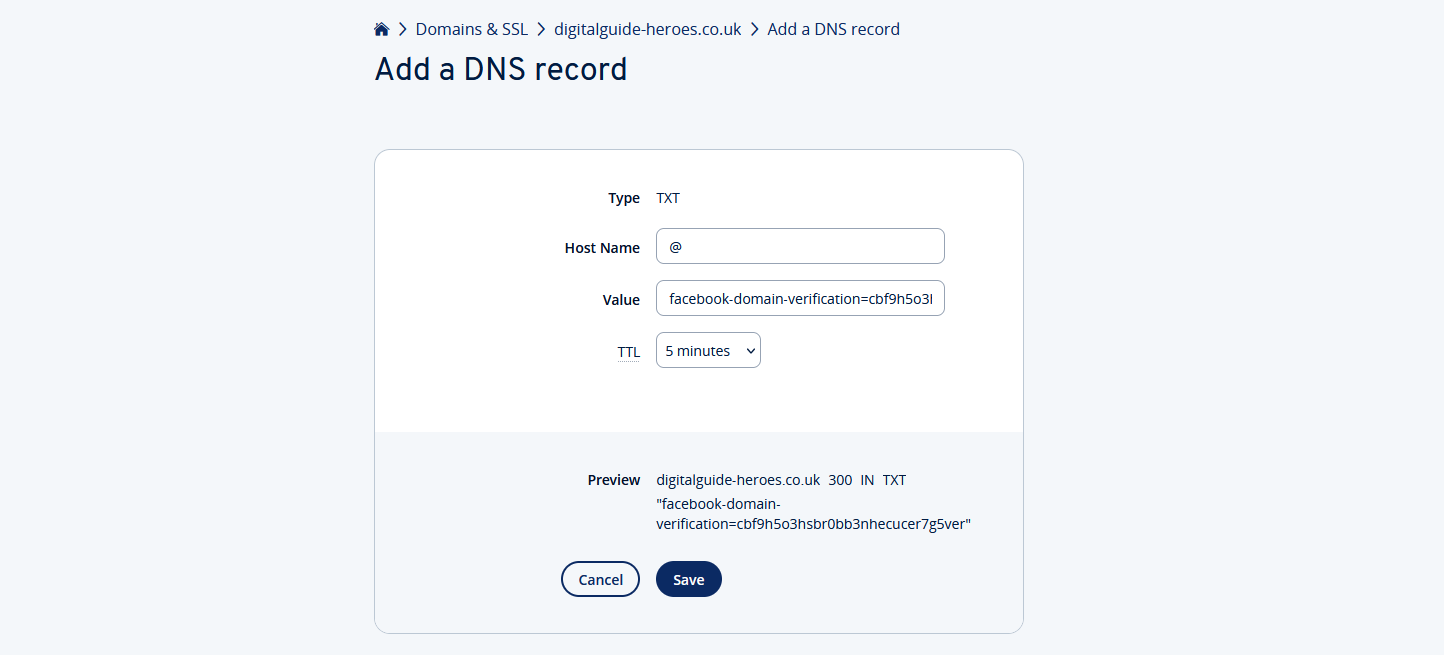 Añadir registro DNS en la cuenta de cliente de IONOS Imagen: Añadir registro DNS en la cuenta de cliente de IONOS