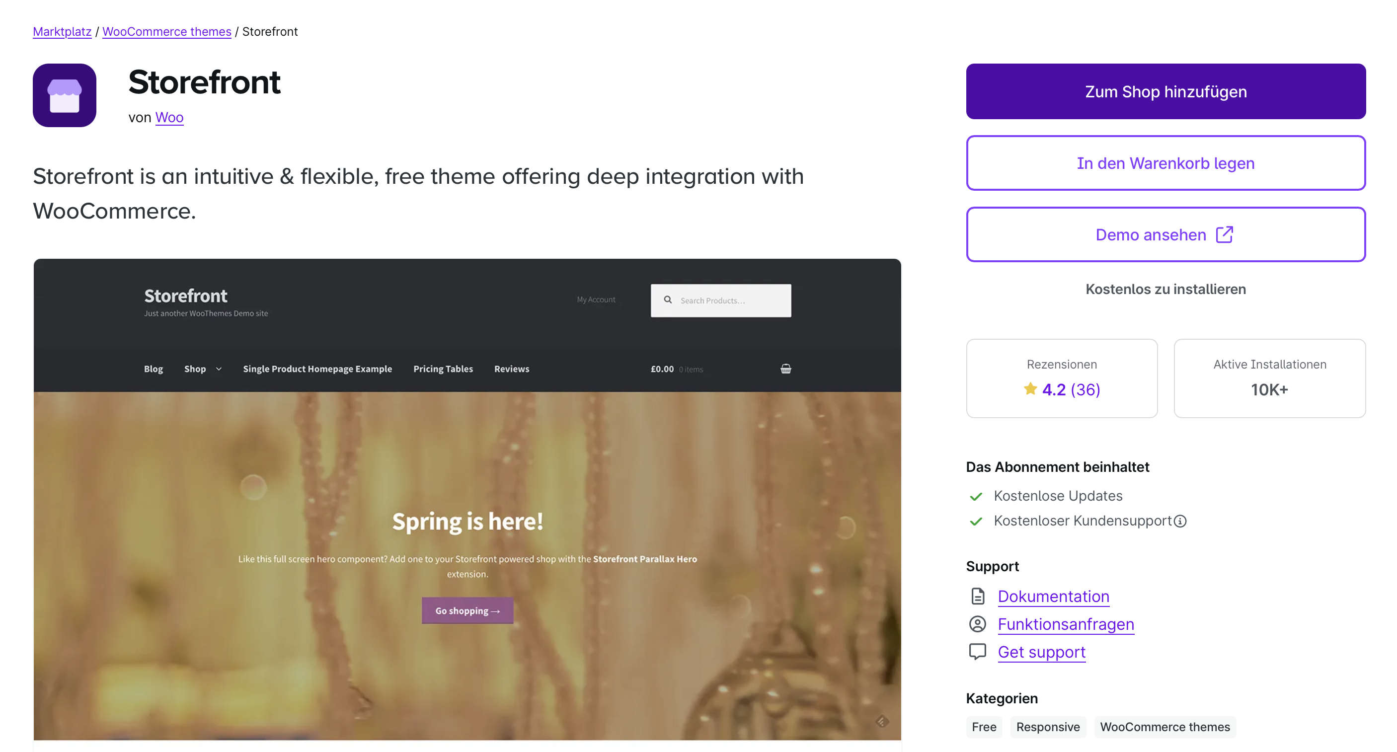 Vista de tienda con el tema Storefront de WooCommerce Imagen: Vista de tienda con el tema Storefront de WooCommerce