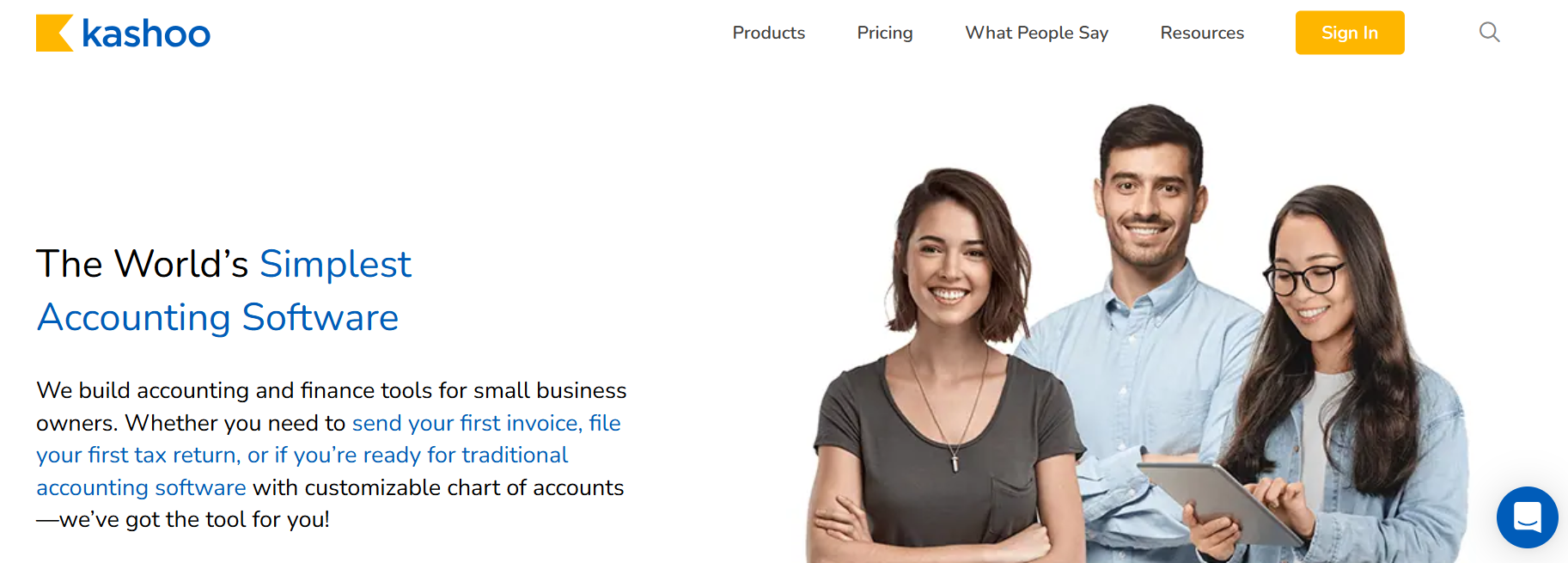 Página web de Kashoo Imagen: Página web de Kashoo