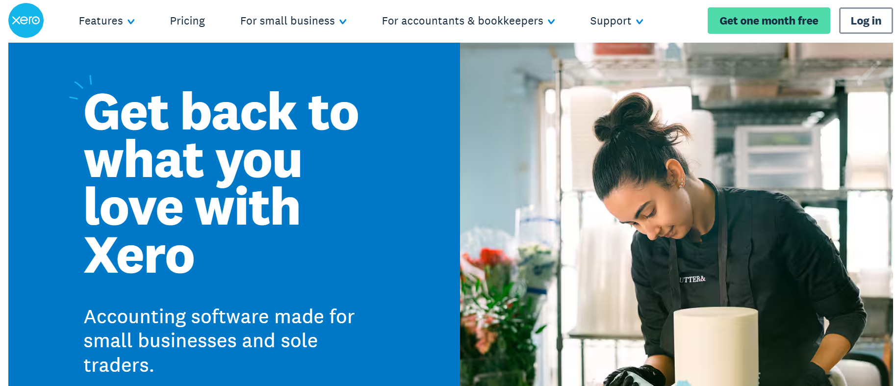 Página web de Xero Imagen: Página web de Xero