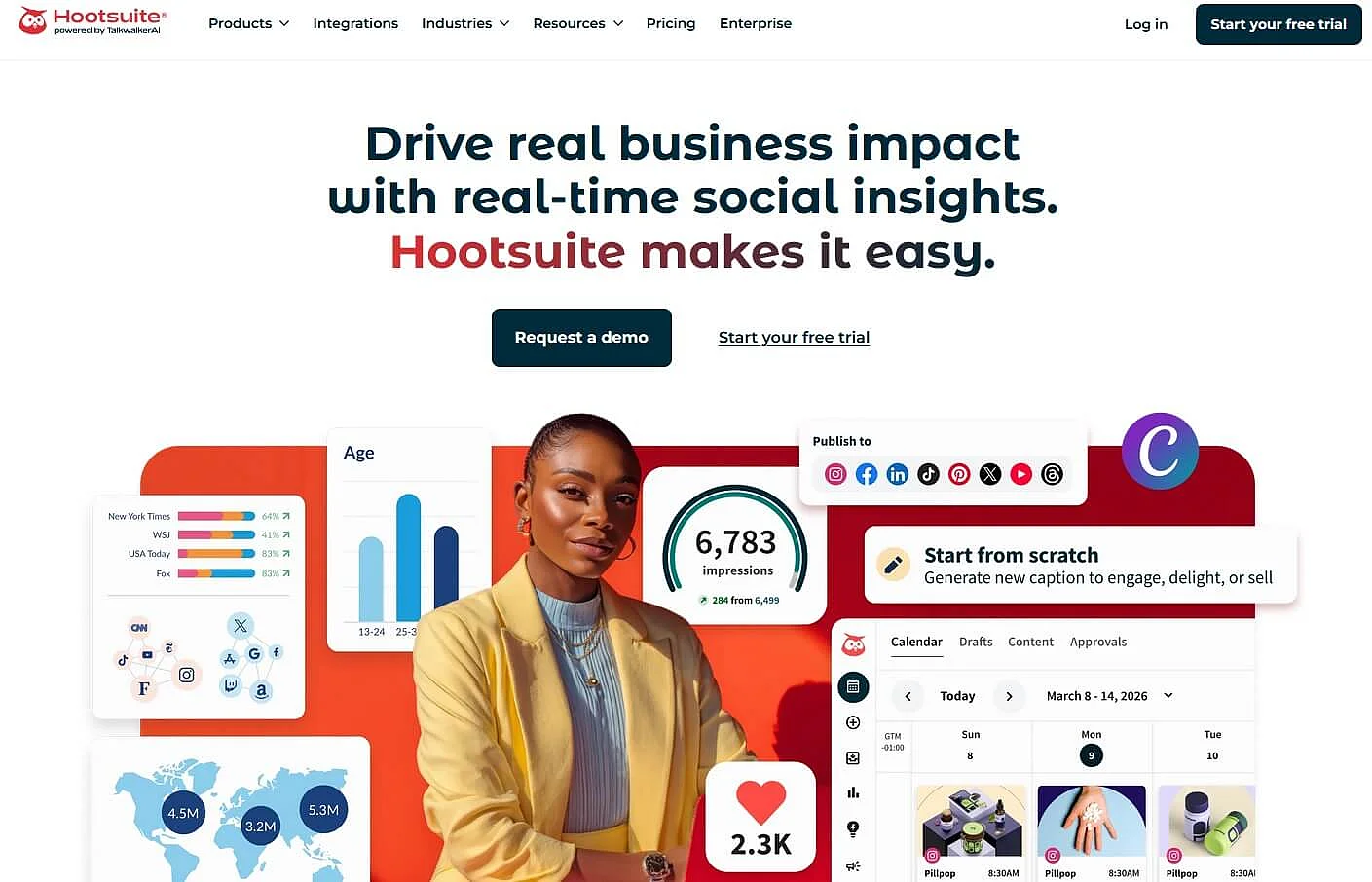 Página web de Hootsuite Imagen: Página web de Hootsuite