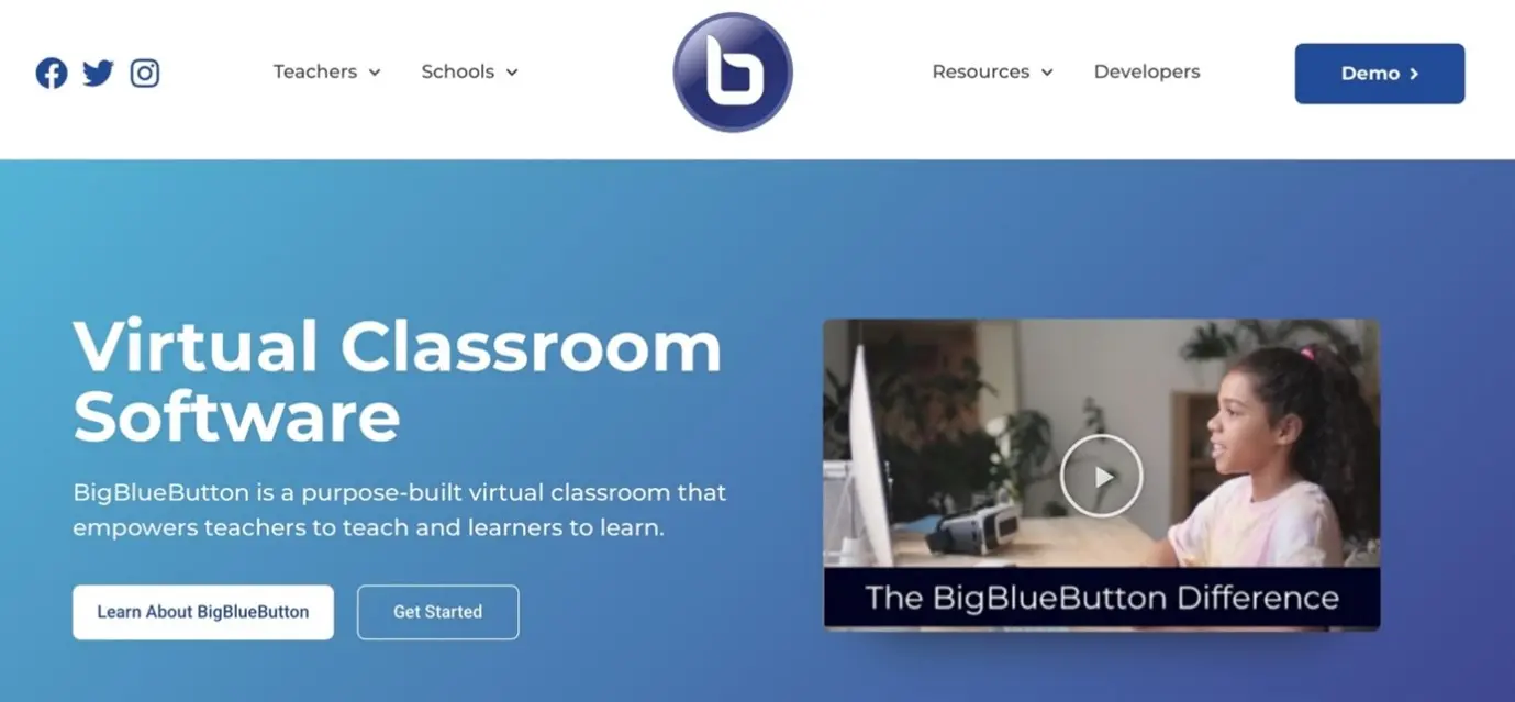 Imagen: Captura de pantalla de la página web de BigBlueButton