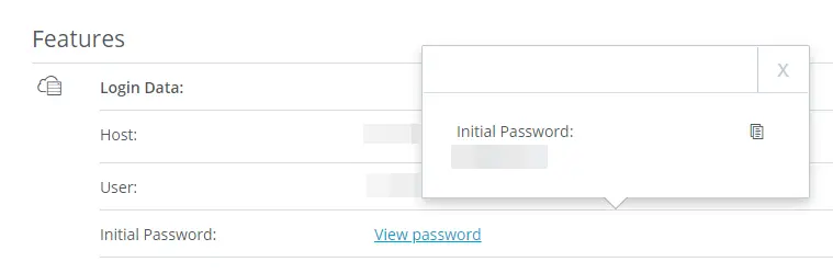 Cuenta de cliente IONOS: datos de acceso al servidor Imagen: Cuenta de cliente IONOS: datos de acceso al servidor