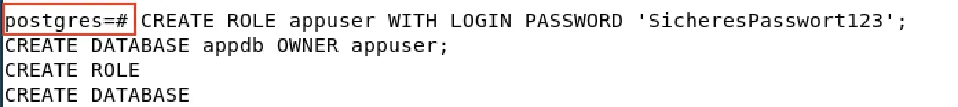 Imagen: Captura de pantalla del shell de PostgreSQL