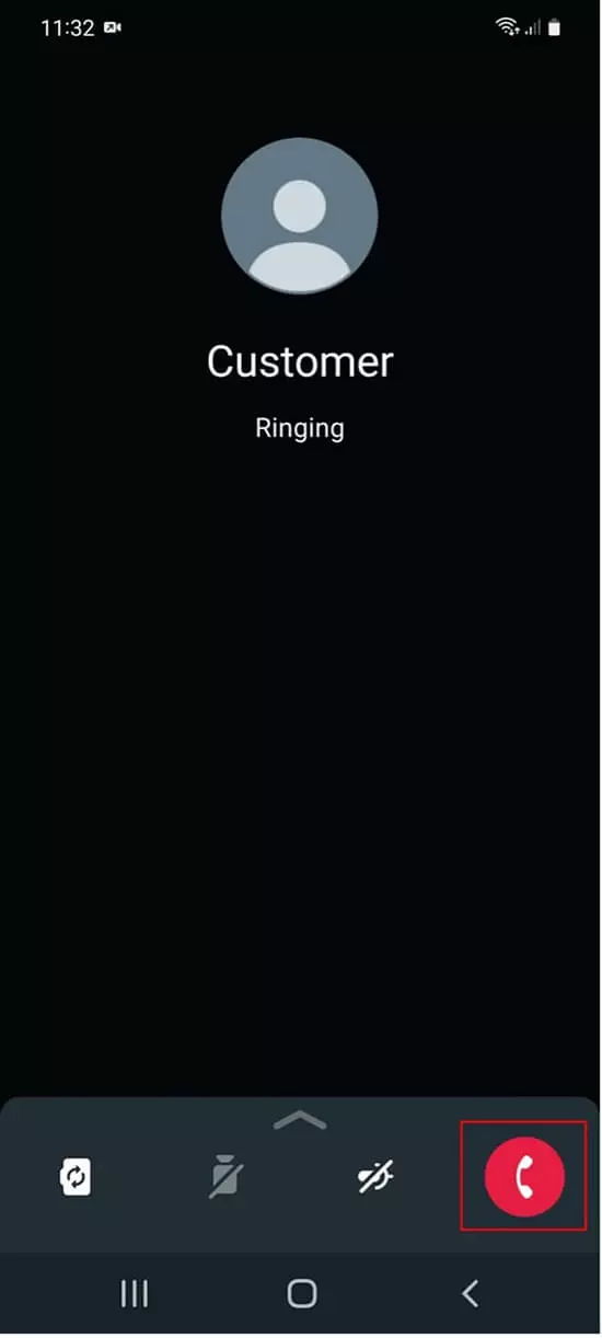 Imagen: WhatsApp en Android: el icono rojo del teléfono finaliza la llamada