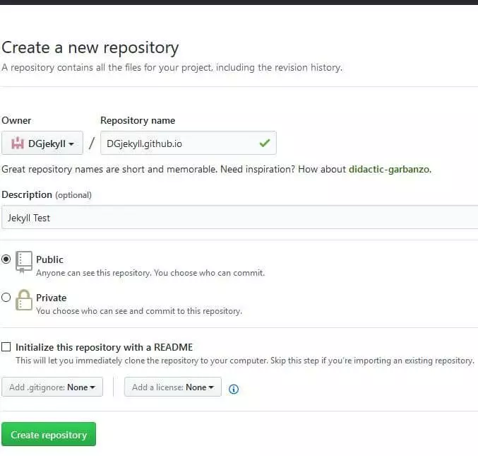 Imagen: Crear un repositorio nuevo en GitHub