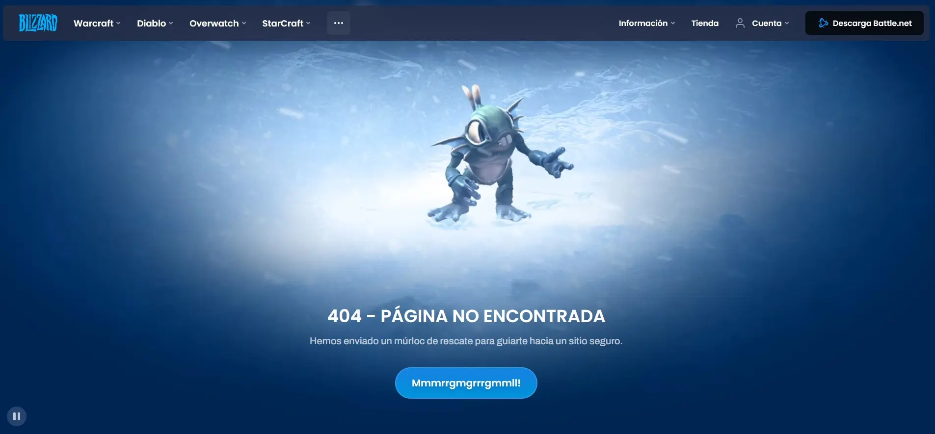 Imagen: Imagen: Página de error 404 de Blizzard Entertainment