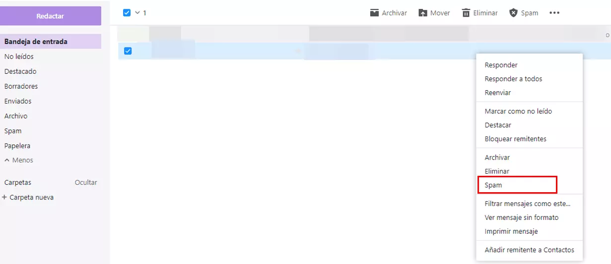 Imagen: Yahoo Mail: marcar como spam una dirección de correo electrónico con este proveedor