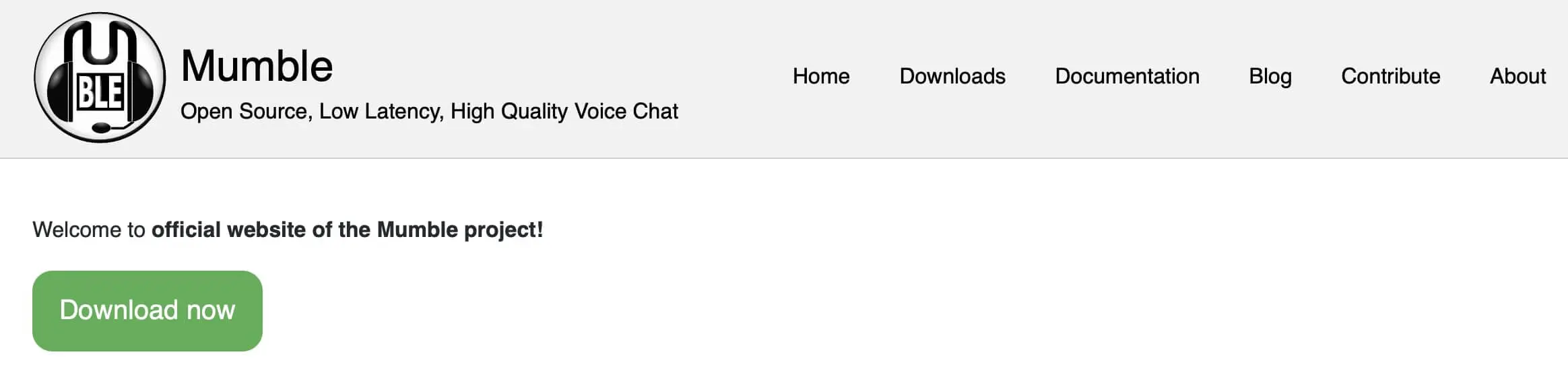 Imagen: Captura de pantalla de la página web de Mumble