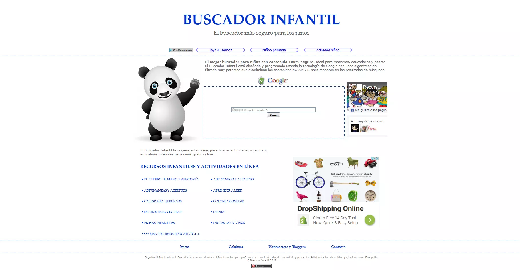 Página principal de Buscador Infantil Página principal de Buscador Infantil