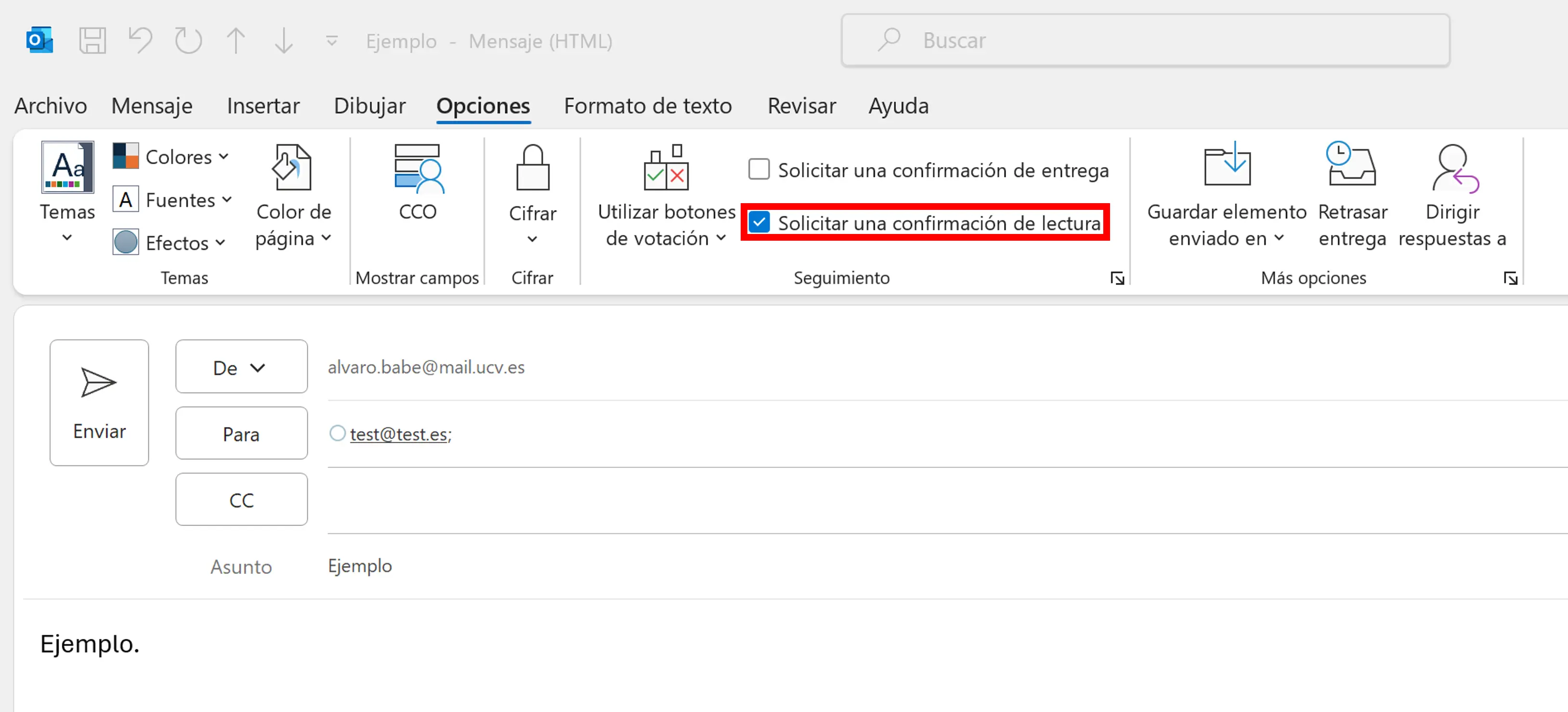 Activar la confirmación de lectura de Outlook una vez Imagen: Activar la confirmación de lectura de Outlook una vez