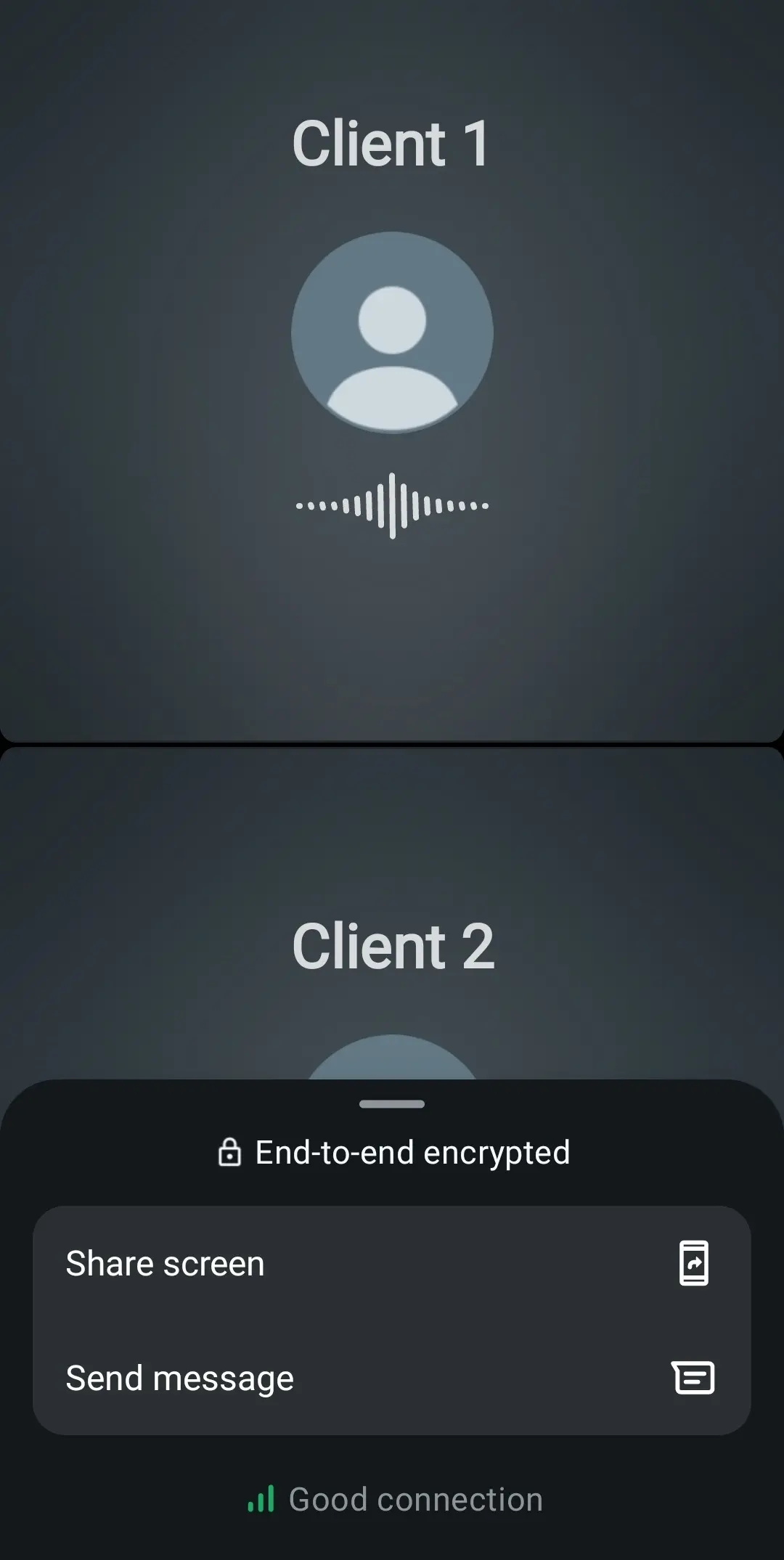 Imagen: Vista de una llamada grupal en WhatsApp desde un grupo existente
