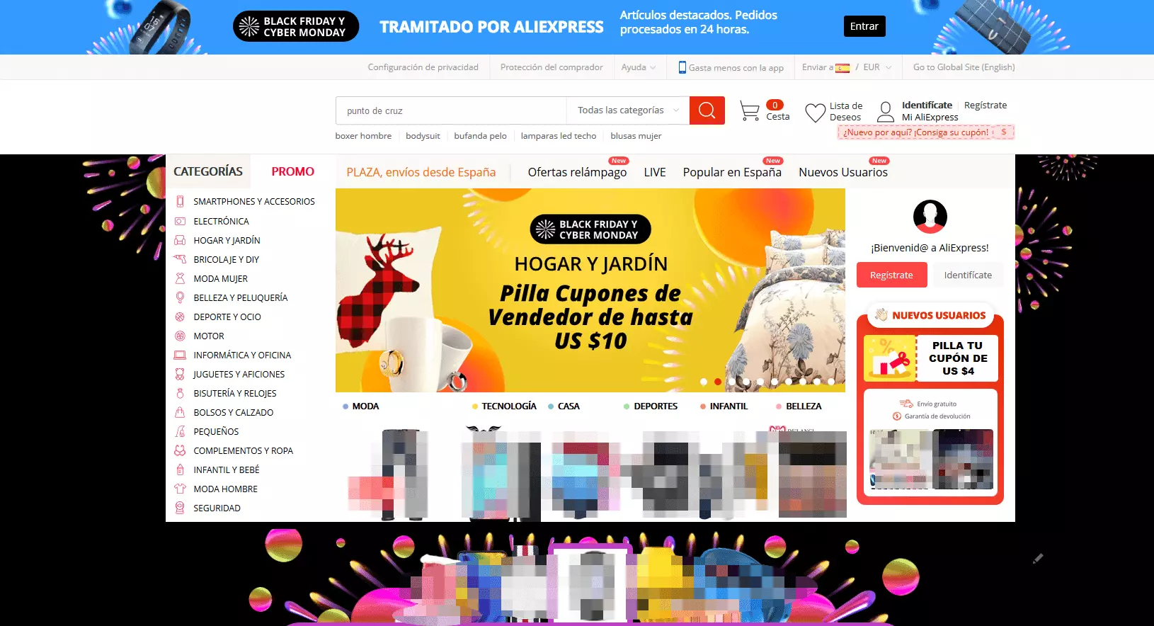 Imagen: Página de inicio de AliExpress.com
