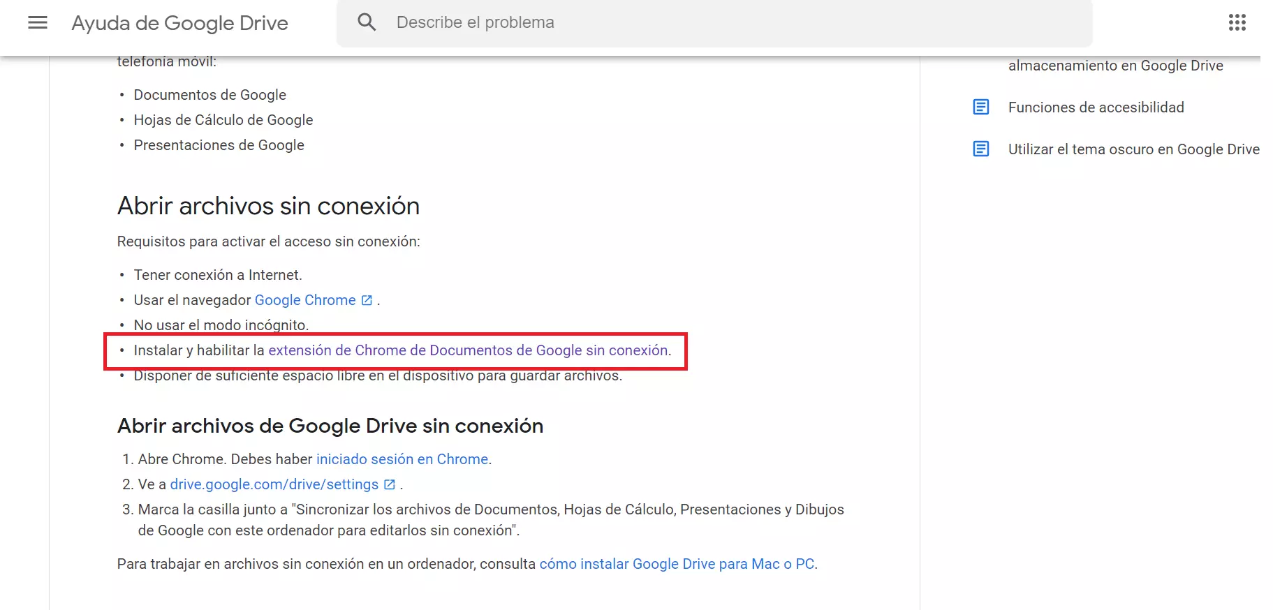 Imagen: Cómo acceder a “Documentos de Google sin conexión”