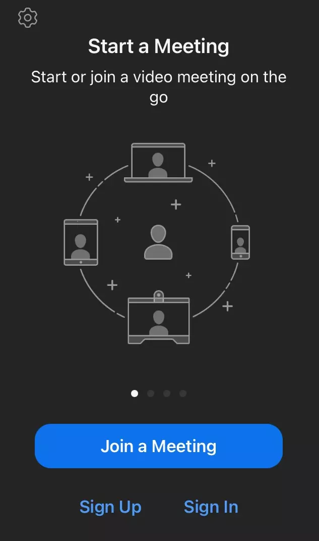 Imagen: App de iPhone con opción de unirse a una reunión de Zoom