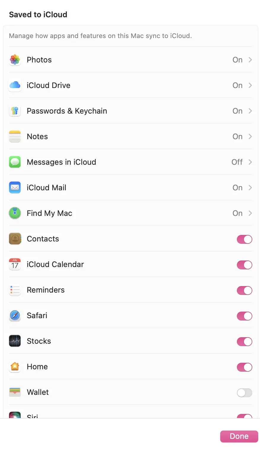 Captura de pantalla de la interfaz de usuario de iCloud en un Mac Imagen: Captura de pantalla de la interfaz de usuario de iCloud en un Mac