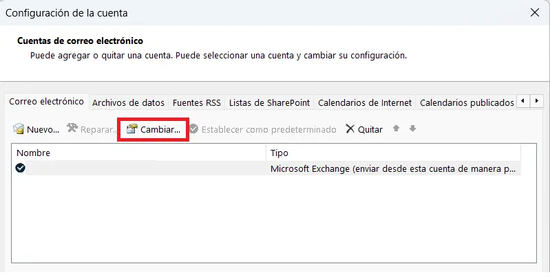 Imagen: Configuración de la cuenta de Outlook: vista general de las cuentas de correo vinculadas