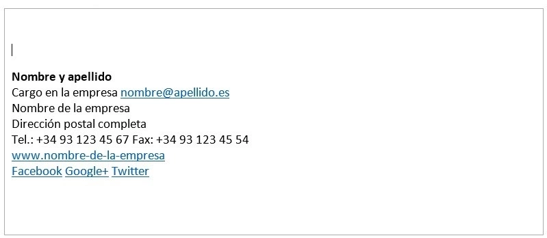 Imagen: Una buena firma de correo electrónico