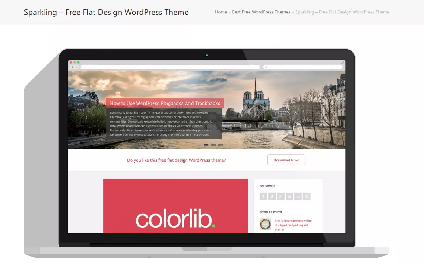 Imagen: Página web del desarrollador de Sparkling Colorlib