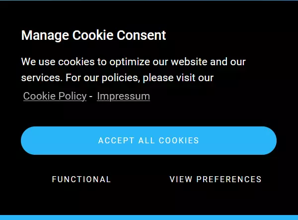 Imagen: Complianz: Banner de cookies con opciones