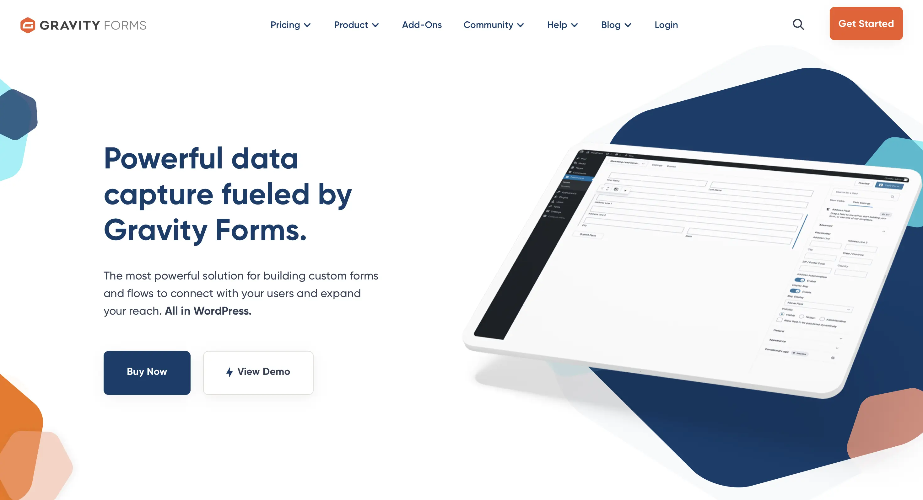 Imagen: Página web de la extensión de WordPress Gravity Forms
