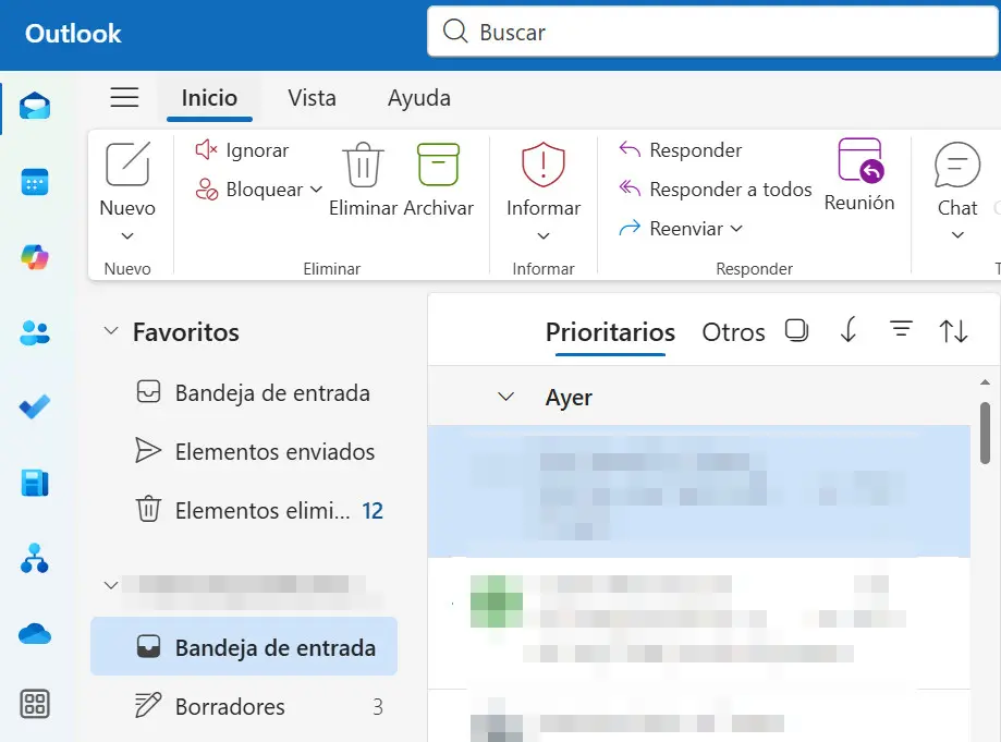 Captura de pantalla de Microsoft Outlook Imagen: Captura de pantalla de Microsoft Outlook