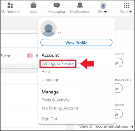 Imagen: Haz clic en la foto de perfil y, después, en “Configuración y privacidad”