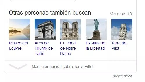 Imagen: Carrusel de Knowledge Graph
