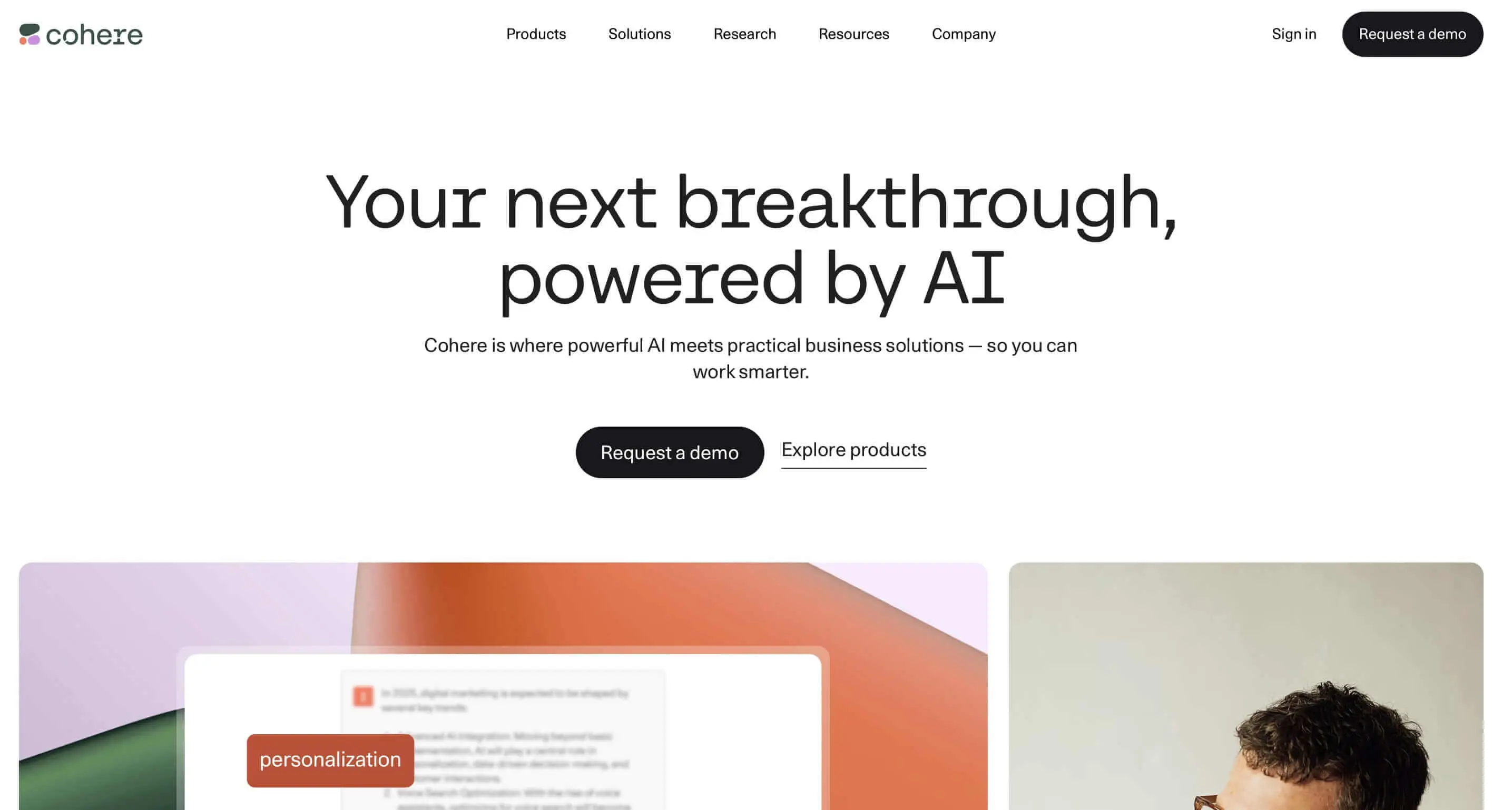 Imagen: Captura de pantalla de la página web de Cohere Coral