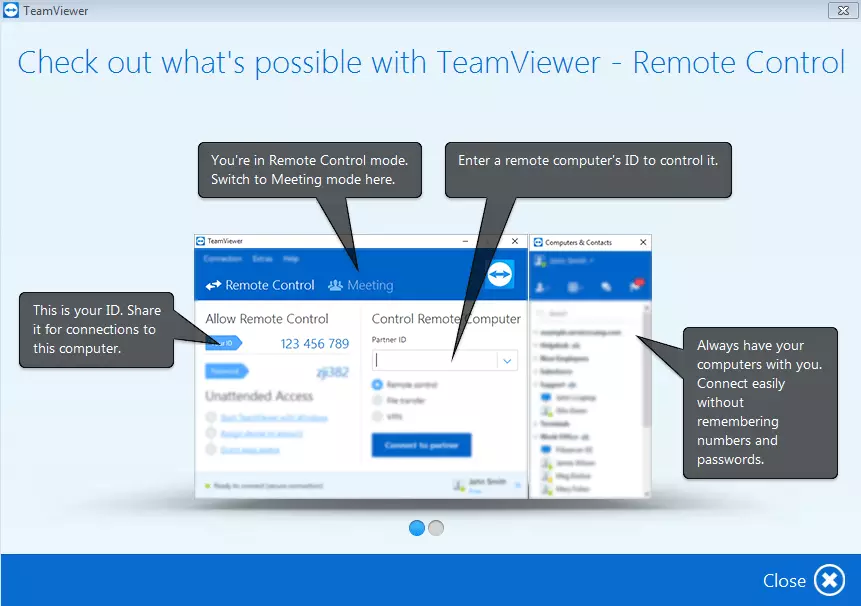 Imagen: Página de inicio de TeamViewer