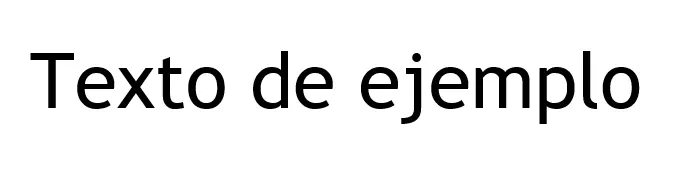 Imagen: Vista del navegador: La frase “Texto de ejemplo” se representa en la fuente sin serifa Trebuchet MS