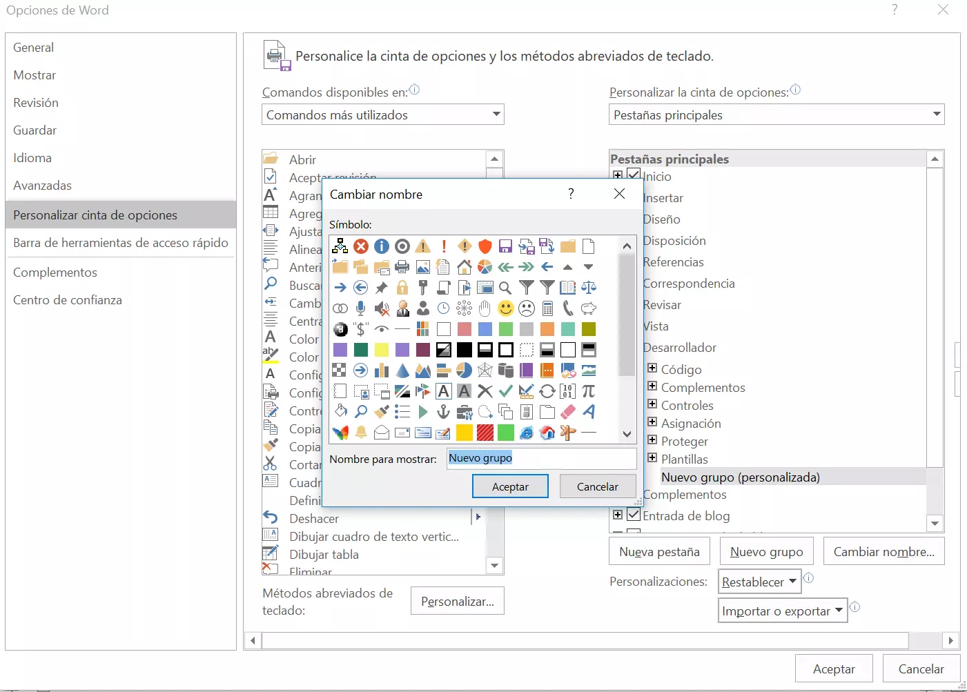 Imagen: Word 2016: personalizar la cinta de opciones de la pestaña “Inicio”
