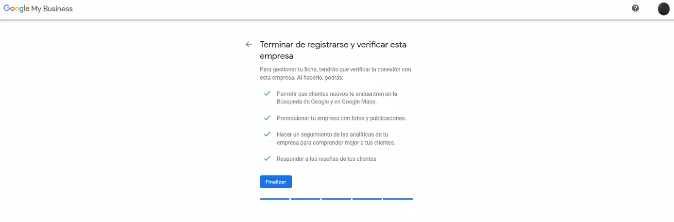 Imagen: Google My Business: confirmación de los datos para agregar tu negocio a Google Maps