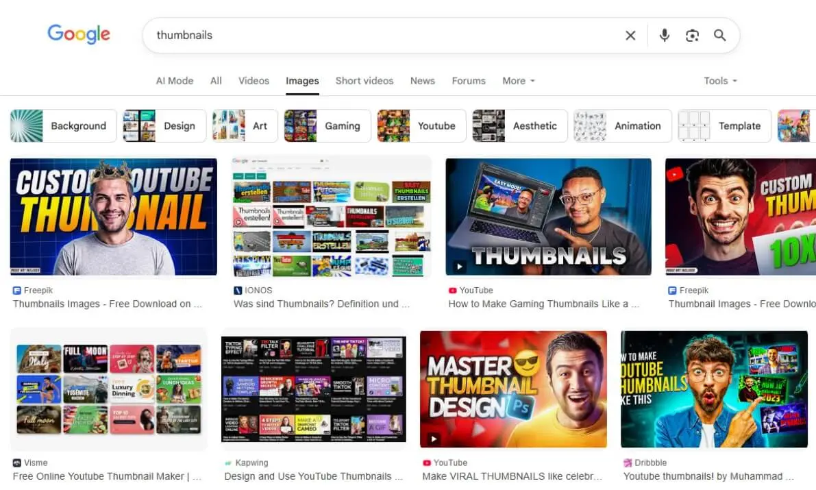 Imagen: Selección de imágenes en la búsqueda de imágenes de Google